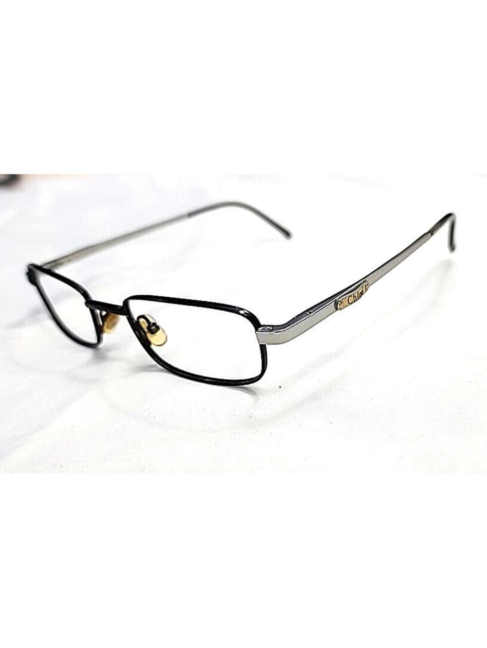 Chloe CL1127 c01 Black Metal Silver Rectangle Eyeglasses Frame 50-18 135 France